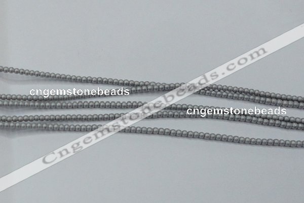 CHE418 15.5 inches 2mm round matte plated hematite beads wholesale