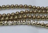 CHE431 15.5 inches 3mm round plated hematite beads wholesale