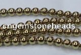 CHE432 15.5 inches 4mm round plated hematite beads wholesale