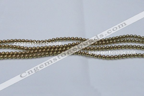 CHE432 15.5 inches 4mm round plated hematite beads wholesale