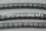 CHE440 15.5 inches 3*3mm cube matte plated hematite beads wholesale