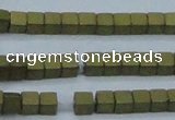 CHE443 15.5 inches 3*3mm cube matte plated hematite beads wholesale