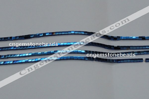 CHE455 15.5 inches 2*2mm cube plated hematite beads wholesale