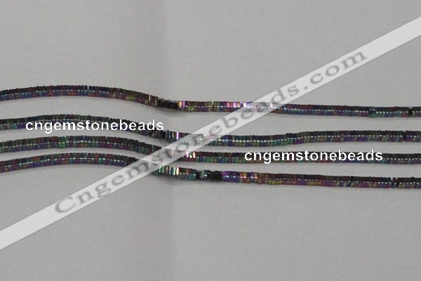 CHE562 15.5 inches 1*2*2mm square plated hematite beads wholesale