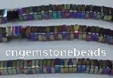 CHE575 15.5 inches 1*3*3mm square plated hematite beads wholesale