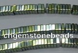 CHE582 15.5 inches 1*4*4mm square plated hematite beads wholesale