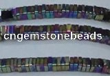 CHE585 15.5 inches 1*4*4mm square plated hematite beads wholesale