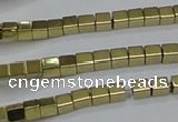 CHE592 15.5 inches 2*2mm cube plated hematite beads wholesale