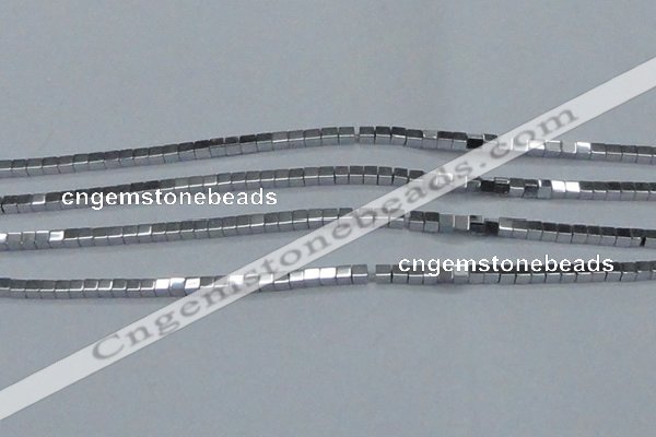CHE598 15.5 inches 3*3mm cube plated hematite beads wholesale