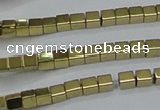 CHE599 15.5 inches 3*3mm cube plated hematite beads wholesale