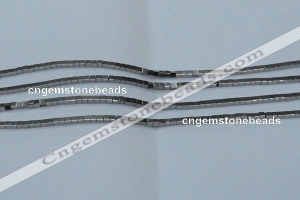 CHE600 15.5 inches 3*3mm cube plated hematite beads wholesale