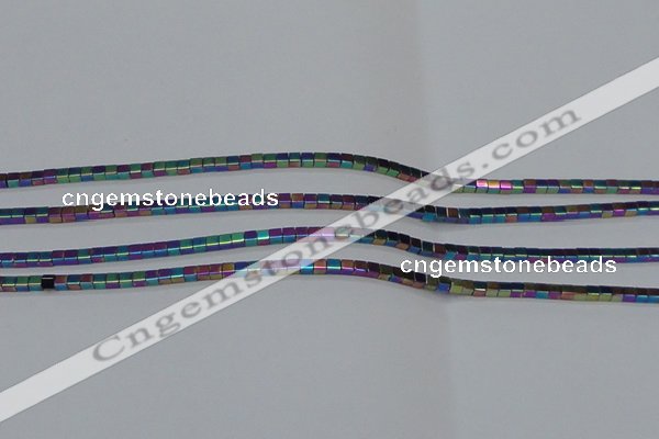 CHE603 15.5 inches 3*3mm cube plated hematite beads wholesale