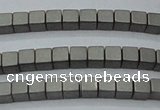 CHE608 15.5 inches 2*2mm cube matte plated hematite beads wholesale