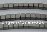 CHE608 15.5 inches 2*2mm cube matte plated hematite beads wholesale