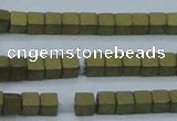 CHE611 15.5 inches 2*2mm cube matte plated hematite beads wholesale