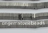 CHE625 15.5 inches 1*3*3mm square matte plated hematite beads