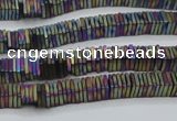 CHE637 15.5 inches 1*4*4mm square matte plated hematite beads