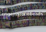 CHE637 15.5 inches 1*4*4mm square matte plated hematite beads