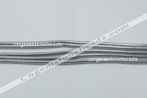 CHE640 15.5 inches 1*2mm tyre plated hematite beads wholesale