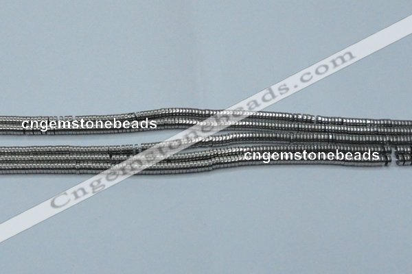 CHE641 15.5 inches 1*2mm tyre plated hematite beads wholesale