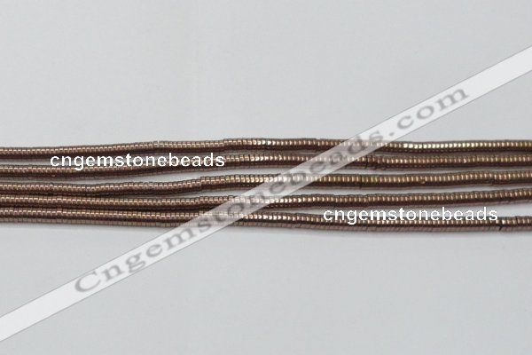 CHE643 15.5 inches 1*2mm tyre plated hematite beads wholesale