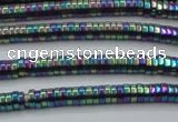 CHE646 15.5 inches 1*2mm tyre plated hematite beads wholesale