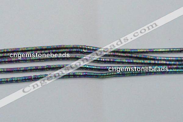 CHE646 15.5 inches 1*2mm tyre plated hematite beads wholesale