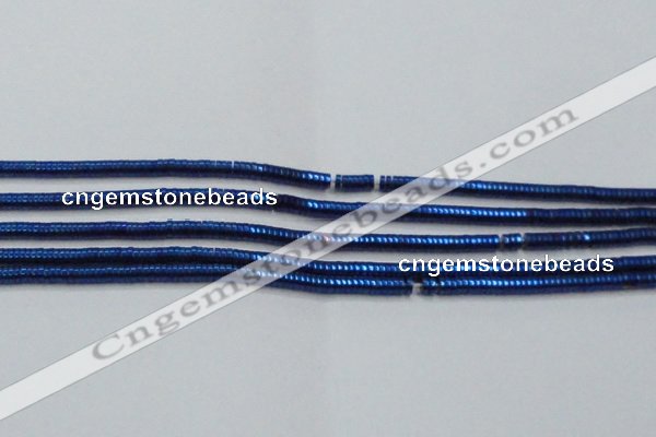 CHE654 15.5 inches 1*3mm tyre plated hematite beads wholesale