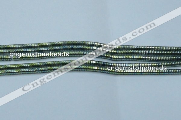 CHE655 15.5 inches 1*3mm tyre plated hematite beads wholesale