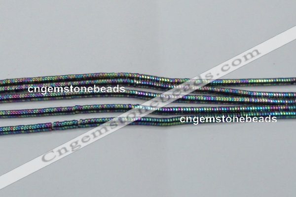 CHE656 15.5 inches 1*3mm tyre plated hematite beads wholesale