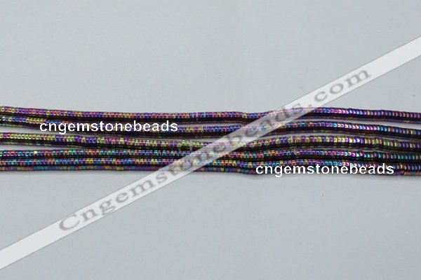 CHE657 15.5 inches 1*3mm tyre plated hematite beads wholesale