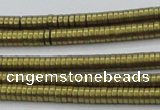 CHE671 15.5 inches 1*2mm tyre matte plated hematite beads