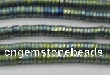 CHE673 15.5 inches 1*2mm tyre matte plated hematite beads