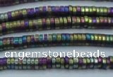 CHE674 15.5 inches 1*2mm tyre matte plated hematite beads