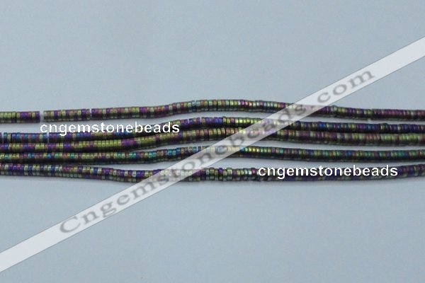 CHE674 15.5 inches 1*2mm tyre matte plated hematite beads