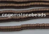 CHE677 15.5 inches 1*3mm tyre matte plated hematite beads