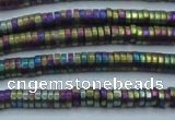 CHE679 15.5 inches 1*3mm tyre matte plated hematite beads