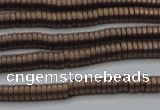 CHE682 15.5 inches 1*4mm tyre matte plated hematite beads