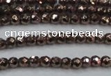 CHE691 15.5 inches 2mm faceted round plated hematite beads