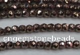 CHE701 15.5 inches 3mm faceted round plated hematite beads