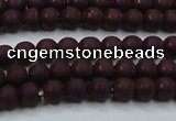 CHE724 15.5 inches 4mm round matte plated hematite beads wholesale