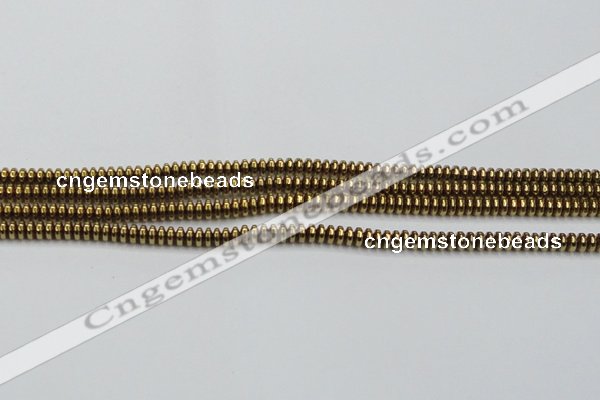 CHE729 15.5 inches 2*4mm rondelle plated hematite beads wholesale