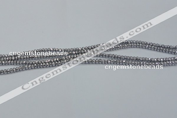 CHE731 15.5 inches 2*3mm faceted rondelle plated hematite beads