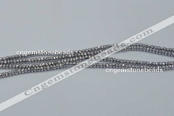 CHE732 15.5 inches 2*4mm faceted rondelle plated hematite beads