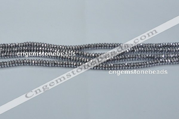 CHE733 15.5 inches 3*6mm faceted rondelle plated hematite beads