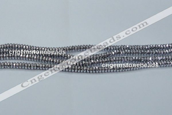 CHE734 15.5 inches 4*8mm faceted rondelle plated hematite beads