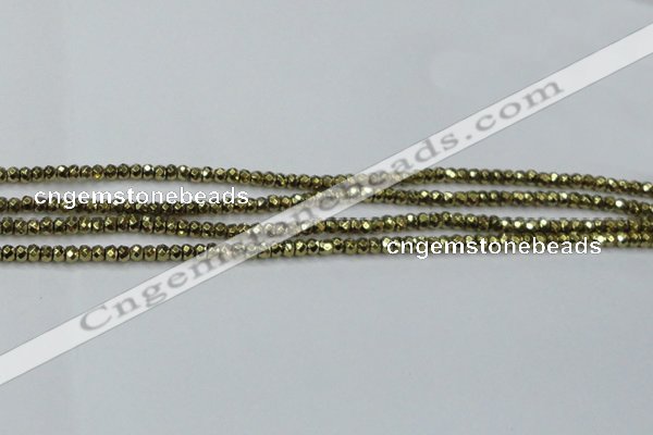 CHE737 15.5 inches 2*4mm faceted rondelle plated hematite beads