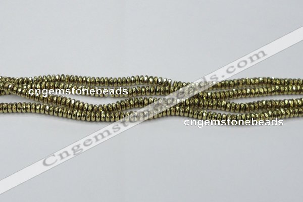 CHE738 15.5 inches 3*6mm faceted rondelle plated hematite beads