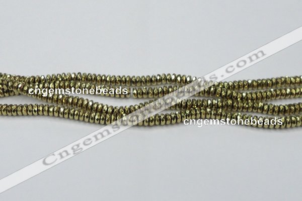 CHE739 15.5 inches 4*8mm faceted rondelle plated hematite beads