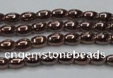 CHE741 15.5 inches 3*5mm rice plated hematite beads wholesale